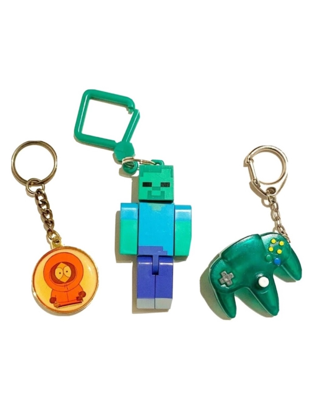 Set of Boys Toy Keychains Set of 3 The Hulk South Park Green Nintendo Controller